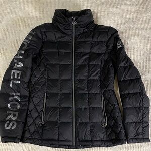 Michael Kors Black Quilted Puffer Jacket.